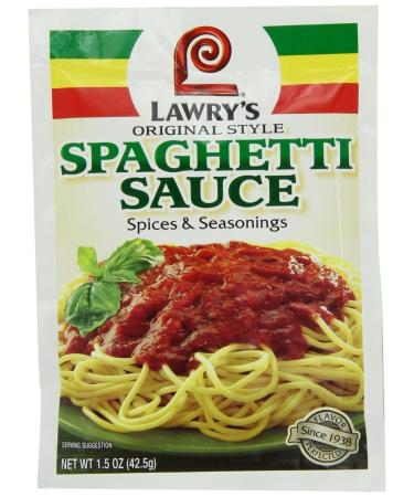 Lawry's Spaghetti Sauce Spice & Seasonings, Original Style, 1.5-Ounce Packets (5 Pack)