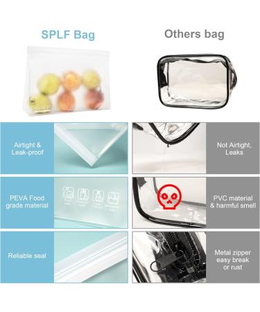 SPLF 4 Pack TSA Approved Leakproof Clear Toiletry Bags - Quart Size Zipper Bags for Travel, BPA Free Makeup Cosmetic Bags for Men and Women - Airport Compliant - Buy Online on GoSupps.com