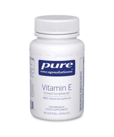 Pure Encapsulations - Vitamin E (with Mixed Tocopherols) - 400 IU Natural D-Alpha Tocopherol - Antioxidant Dietary Supplement - 90 Softgel Capsules