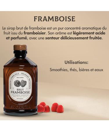 BACANHA - Sirop Bio et Brut - Sirop saveur Framboise - Pour Eau Ap ritif Cocktail Limonade et Th Glac - 400 mL - Buy Online on GoSupps.com