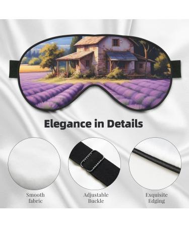 Soft Purple Lavender Field Eye Mask | Adjustable & Breathable Sleep Mask | Light Blocking Double-Sided Design - Buy Online on GoSupps.com