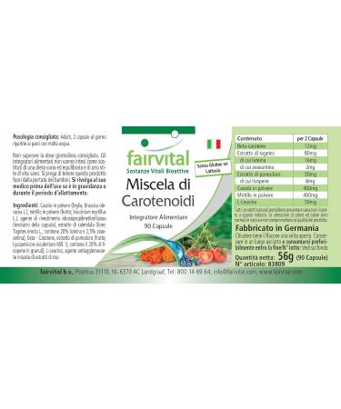 Buy Fairvital Carotenoid Mix - High Dose Vegan Capsules - 90 Natural Carotenoids & Anthocyanins - International Shipping - Buy Online on GoSupps.com