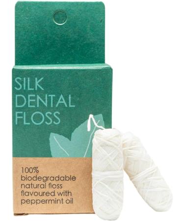 FLON Natural Silk Dental Floss Refills 2 X 30M Eco Friendly Biodegradable Organic Zero Waste Plastic Free Natural Floss Cruelty Free Peace Silk Candelilla Waxed Mint Flavoured - Buy Online on GoSupps.com