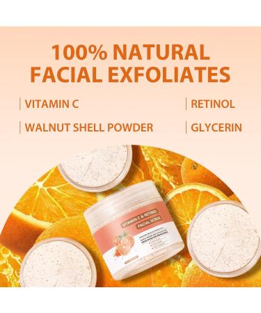 Face Scrub with Retinol and Vitamin C Facial Exfoliator Facial Peeling Brightening Exfoliating Microdermabrasion Face Scrub Face Wash Cleanser for Blackheads Acne Dull Skin - Buy Online on GoSupps.com