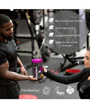 Hylife Nutrition Mixed Berry Vegan Protein Powder - 450g (15 Servings) Organic & Natural Ingredients - Dairy, Gluten, and Soy Free - Buy Online on GoSupps.com