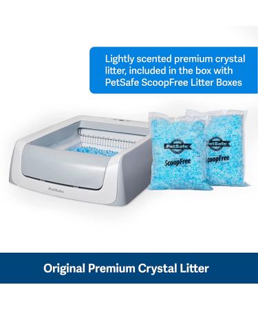 PetSafe ScoopFree Premium Crystal Cat Litter - 8.6 lb Total - 5x Better Odor Control - Non-Clumping Formula - Low Tracking & Dust - Original Blue - Buy Online on GoSupps.com
