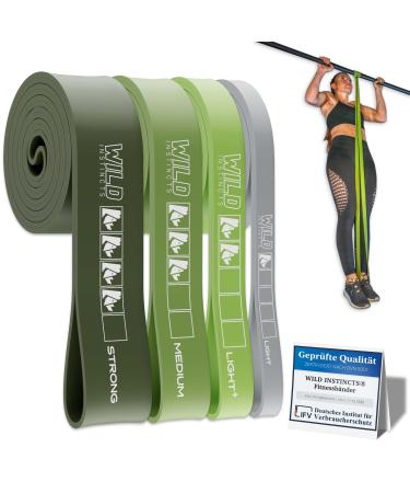 Wild instincs premium resistance straps strength training/pull up band for pull -ups fitness straps set/resistance bands set/rubber band Sport for crossfit & stretching +bag +training app 4er set (light light + medium Strong) - Buy Online on GoSupps.com