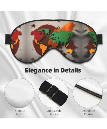 World Map Made of Spices Print Double-Sided Eye Mask Soft and Light Blocking for Enhancing Sleep Quality - Buy Online on GoSupps.com