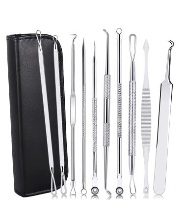 10 pieces of blackhead remover comedone squeezer set kememo blackhead removed blackhead remover with acne pimples tweezers stainless steel pimples. - Buy Online on GoSupps.com