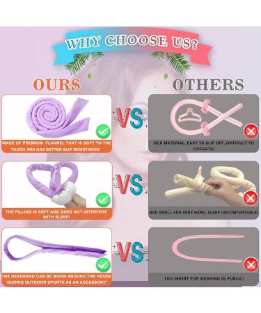 Shop Heatless Curls Band - New Curly Winder for Overnight Curls | Slipproof DIY Hair Curler for Medium & Long Hair - Purple - Buy Online on GoSupps.com