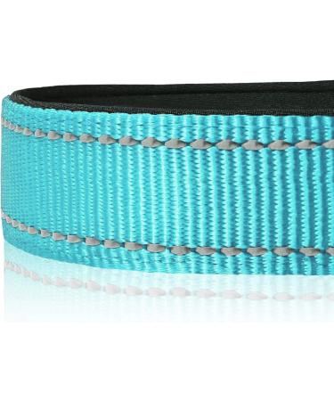 Heele Reflective Dog Collar - Soft Neoprene Padded Nylon for Small Medium Large Dogs - Adjustable Sky Blue (26-38cm) - Buy Online on GoSupps.com
