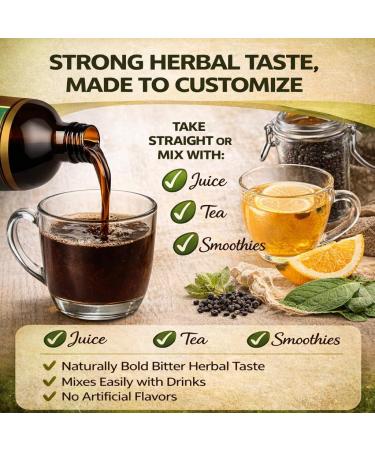 Essence Herbs Soursop Bitters Liquid for Digestive & Gut Support Organic Herbal Supplement with Soursop Leaf & Fruit Moringa Black Seed Neem Turmeric & Ashwagandha 16 fl oz - Buy Online on GoSupps.com