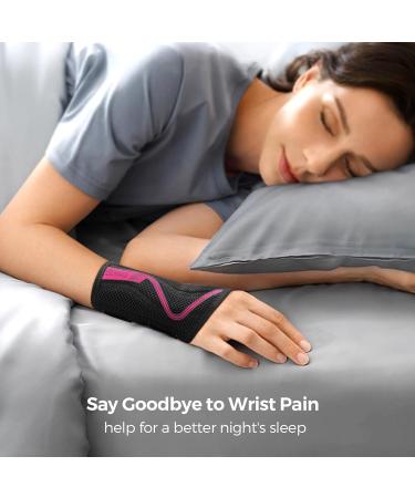 FREETOO Adjustable S-shaped Wrist Support Brace for Men and Women - Carpal Tunnel, Arthritis, RSI, Sprain & Fracture Relief - Rose Red (Large, Right Hand) - Buy Online on GoSupps.com