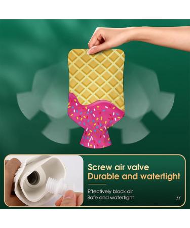 Strawberry Ice Cream Hot Water Bottle with Lid - Pain Relief & Foot Warmer | Rubber Hot Water Bag for Cold Therapy - Buy Online on GoSupps.com