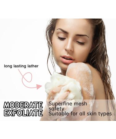 Qicheng & Lys Long Handle Bath Brush - Soft Body Back Sponge & Loofah Balls with Hooks (Blue + White) - Perfect for International Shipping - Buy Online on GoSupps.com