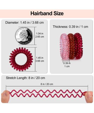 JessLab Spiral Hair Ties 20 Pcs - No Crease Phone Cord Hair Ties for Girls & Women - Transparent Spiral Bracelet Ponytail Holders - Buy Online on GoSupps.com