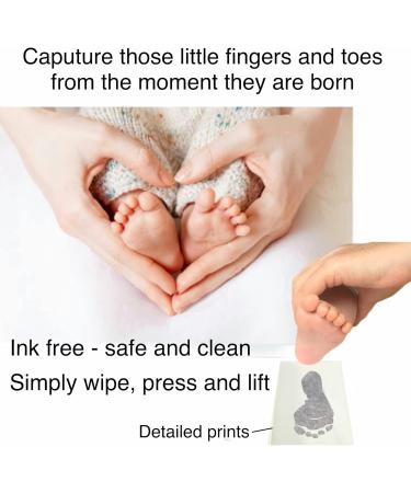 Inkless Hand & Footprint Kit for Newborns - Baby Shower Gift for Mum | Includes Ink Pads and Wipes | Silver Keepsake - Buy Online on GoSupps.com