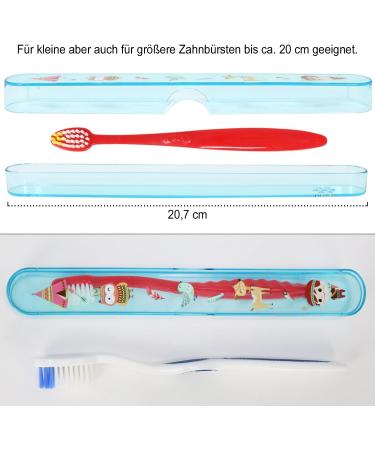 Com-Four Kids 4-Part Travel Set - Toothbrush Mug Case Comb & Zip Pocket - Indian Motif Hygiene Bag (Blue) - Buy Online on GoSupps.com