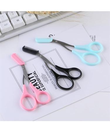 XCVFBVG Scissors Eyebrow Trimmer Scissors Comb Stainless Steel Brow Hair Scissors Clips Shaping Razor Grooming Trimmer Makeup Accessories(Color:Pink) - Buy Online on GoSupps.com