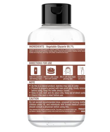 Buy Holy Natural Organic Vegetable Glycerin 300ml - USDA Certified Non-GMO Kosher Food & Cosmetic Grade for Skin Hair Crafts & Soap - Buy Online on GoSupps.com