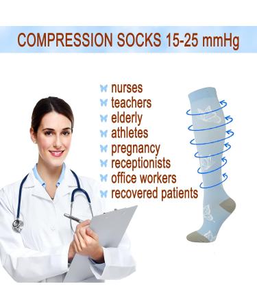 Medical Grade Compression Socks (4 Pairs) 15-25 mmHg for Nurses, Running, Travel - Animal Print - Men & Women L-XL - Buy Online on GoSupps.com