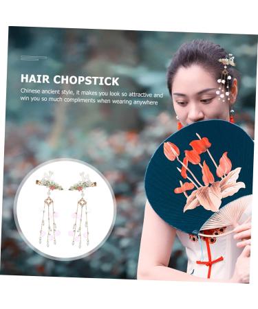 Angoily 3 Pairs Butterfly Hair Clip Chinese Hair Sticks Retro Hair Chopstick Hair Barrettes for Women Floral Hair Accessories Antique Tassel Hair Barrette Girls Hanfu Metal Walk Miss - Buy Online on GoSupps.com