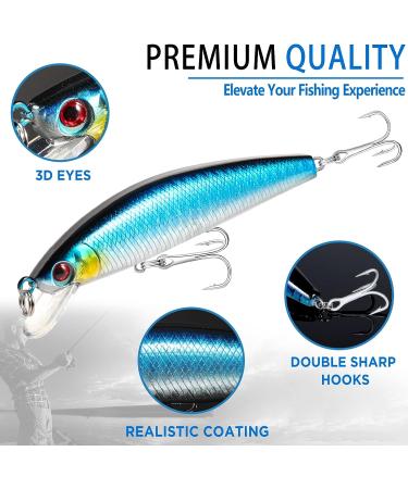 PLUSINNO Fishing Lures Kit - 353 Pcs Tackle Box with Crankbaits, Spoons, Hooks, Weights - Freshwater Bass Fishing Accessories Included - Buy Online on GoSupps.com