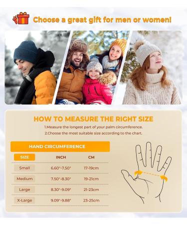 NOLYFY Winter Touchscreen Gloves for Men and Women - Cold Weather Thermal Running Gloves, Anti-Slip & Warm - Small Black - Buy Online on GoSupps.com