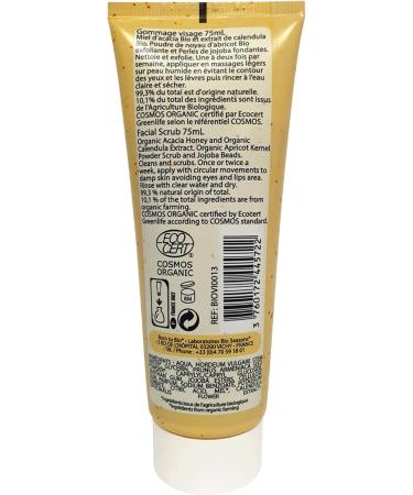 BORN TO BIO Organic Calendula Honey Face Scrub Ecocert Certified 75 ml - Buy Online on GoSupps.com
