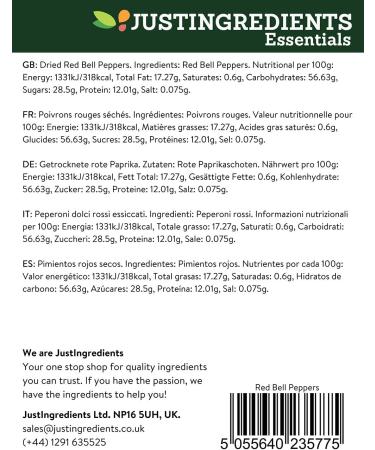 JustIngredients Essentials Red Bell Peppers 500 g - Buy Online on GoSupps.com