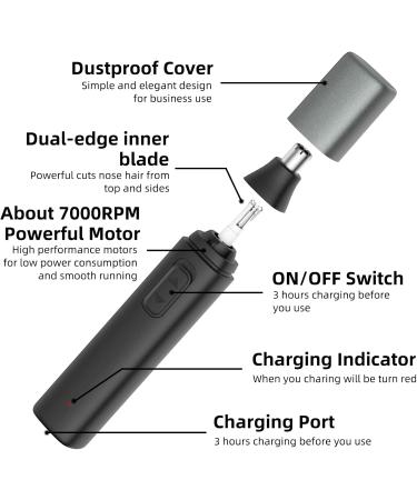 Rechargeable Ear and Nose Hair Trimmer for Men & Women - Dual Edge Blades Easy Cleaning International Shipping - Buy Online on GoSupps.com