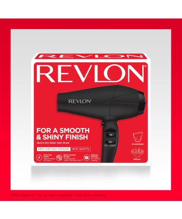 Revlon RVDR5281F Tourmaline Ionic Technology Hair Dryer with Diffuser Powerful Salon Hair Dryer Quick Dry 3 Heat/2 Speed Settings Less Frizz Shiny and Smooth Hair Black - Buy Online on GoSupps.com