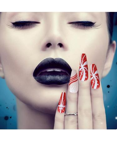 Long Press on Nails Halloween Press on Long Nails with Spider Pattern False Nails for Halloween Full Nails Fake Long Fingernails Various Sizes for Ball Wedding Home Christmas gift - Buy Online on GoSupps.com