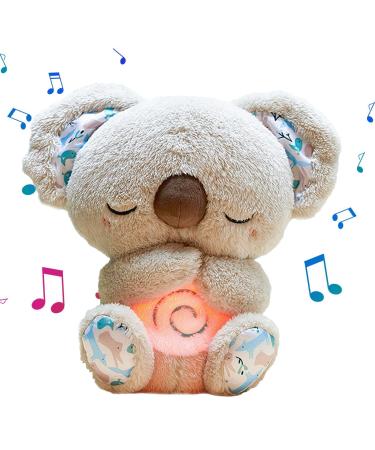 Soothing koala bear breathing koala sleeping partner with musical lights and rhythmic breathing.Koalabar fabric calming Koala plush doll breathing koala sleeping partner