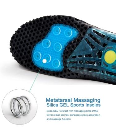 Silica Gel Sport Shoe Insole | MARRDO Spring Cushioning Shock Absorption | Forefoot Massaging Footbeds | Plantar Fasciitis Running Insoles | Large 10.5-12 Black - Buy Online on GoSupps.com