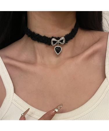 Oralgo Heart-Shaped Collarbone Chain Necklace - Fluffy Thread Choker Accessory for Girls - Buy Online on GoSupps.com
