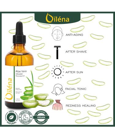 Pure Aloe Vera Macerated Oil Natural Body Face & Hair Moisturizing Oil for Massage | 100ml - Buy Online on GoSupps.com