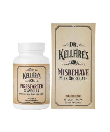 Grass Fed New Zealand Pasture Raised Beef Organ Superfood Supplement & MisBehave Chocolate Bar Combo Bundle | For Women Men and Couples | Maca FenuGreek (Beef Liver Kidney Heart Ovary Uterus)