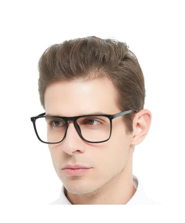 OCCI CHIARI Oversized Reading Glasses 2.0 Men Stylish Large Frame Readers 1.0 1.5 2.0 2.5 3.0 3.5 4.0 5.0 6.0 (Black 2.0) Black 2.0 x
