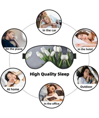 SSIMOO White Tulips Eye Mask - Soft Double-Sided Light Blocking for Better Sleep - Buy Online on GoSupps.com