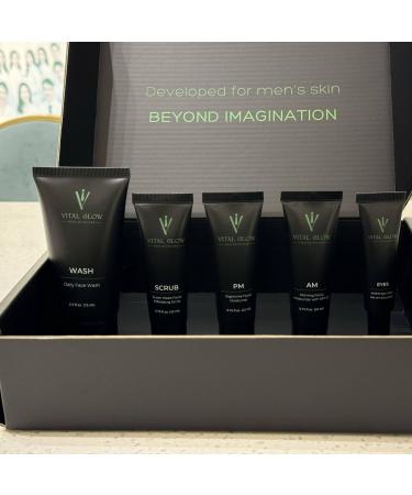 Men's Skin Care Set - Essential Routine with Face Wash Scrub Day & Night Moisturizers Eye Cream | Shop Internationally - Buy Online on GoSupps.com