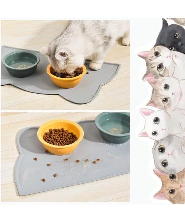 Womlex Silicone Dog & Cat Bowl Pad - Waterproof Non-Slip Cat Head Design (Pink 44x25cm) - Perfect Feeding Mat for Pets - Buy Online on GoSupps.com