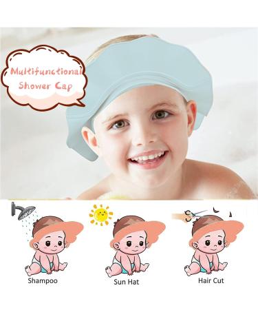 Adjustable Baby Shower Hood - Shell-Shaped Hair Wash Protector Visor for Children | Shampoo Shield for Eyes Ears & Face | Blue - Buy Online on GoSupps.com