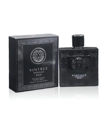 Vintage Heroes Noir Eau De Toilette Natural Spray Cologne for Men Wonderful Fragrance Gift Masculine Scent for all Skin Types 3.4 Fluid Ounce/100 Ml Vintage Heroes Noir 3.4 Fl Oz (Pack of 2)