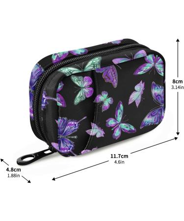 Pfrewn 7-Day Pill Organizer Case - Purple Butterflies Travel Pill Box with Zipper | Portable Weekly Vitamin & Medicine Holder Bag - Buy Online on GoSupps.com
