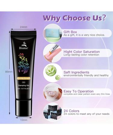 24 Colors Nail Stamping Polish Gel - 5ML UV LED Nail Art Gel for Stunning Designs | International Shipping - Buy Online on GoSupps.com