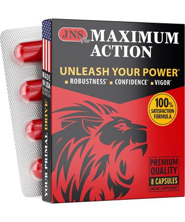 JNS Pro Natural Vitamins for Men - Made in USA - Horny Goat Weed for Men - 8 Capsules