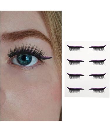 Beavorty 4 Pairs False Eyelashes Eye Makeup Sticker Eye Makeup Tool 3d False Eyelashes Shiny Eyeliner Stickers Cosmetic Fake Eyelashes Plastic Make up Miss Double Eyelid Sticker Purple - Buy Online on GoSupps.com
