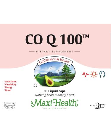 Maxi Health COQ10 100mg Capsules 100mg Coenzyme Q10 for Heart & Energy Support Kosher Certified CO Q 10 Supplement Non-GMO and Gluten-Free Heart Health Supplements - 90 Liquid Capsules Unflavored 90 Count (Pack of 1) - Buy Online on GoSupps.com