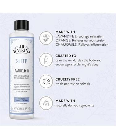 J.R. Watkins Sleep Bath Elixir Liquid Bath Soak Monoi & Sandalwood 6 oz (Pack of 2) - Buy Online on GoSupps.com